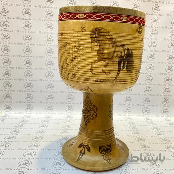 تنبک سوخته کاری طرح اسب دهنه ۲۵