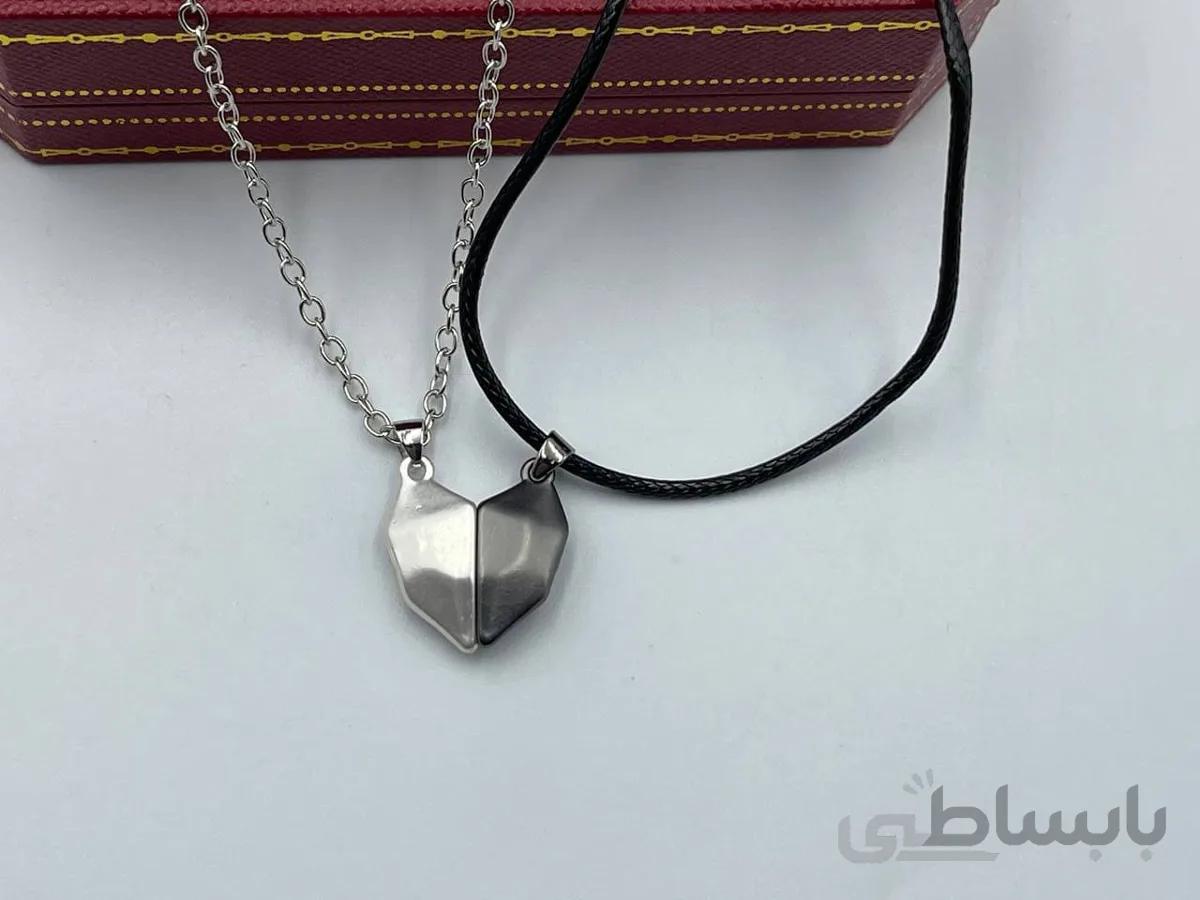 گردنبند دوتکه قلب برجسته خاص