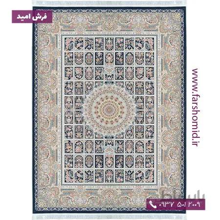 فرش ماشینی 1200 شانه 8 رنگ خورشید اطلسی فرش محتشم