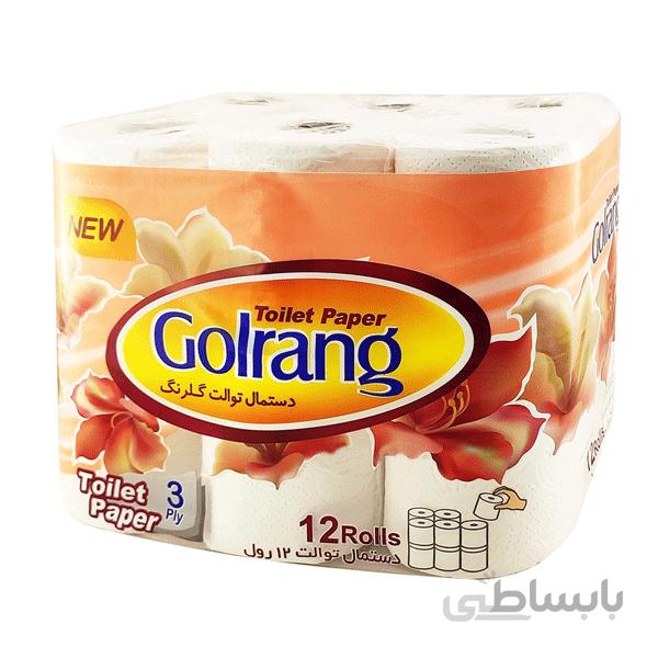 دستمال توالت حجیم شده گلرنگ - 12 قلو