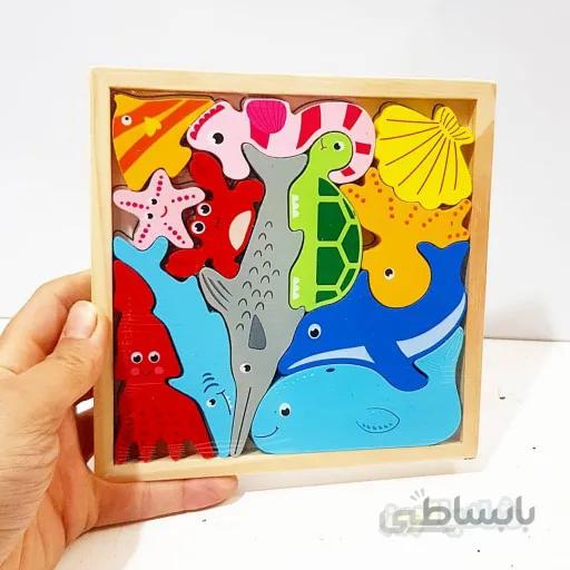 بازی فکری کاتامینو(تتریس) چوبی برجسته حیوانات