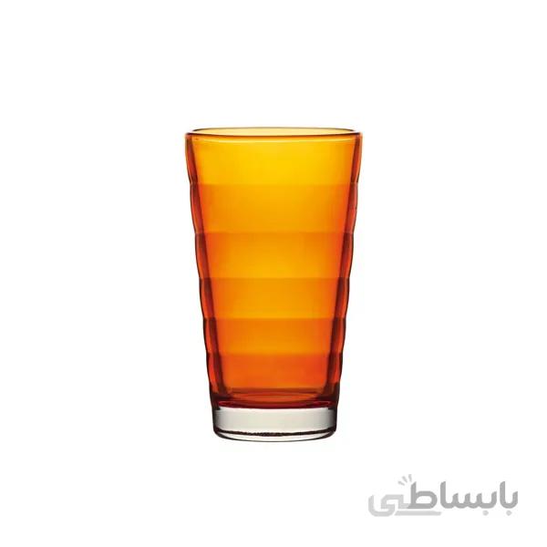 لیوان شیشه ای نارنجی ۳۰۰ میلی لیتری ویو لئوناردو بسته 6عددی