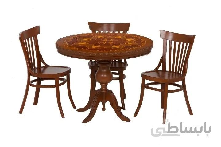 میز غذاخوری ۴ نفره مدل لبه کنگره کد ۱۰۲۲۲۳