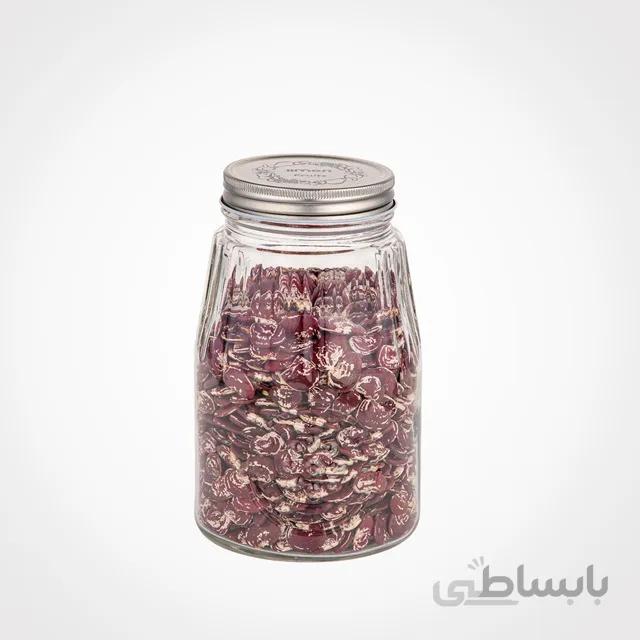 بانکه شیشه ای لیمون مدل درب استیل کد 2037