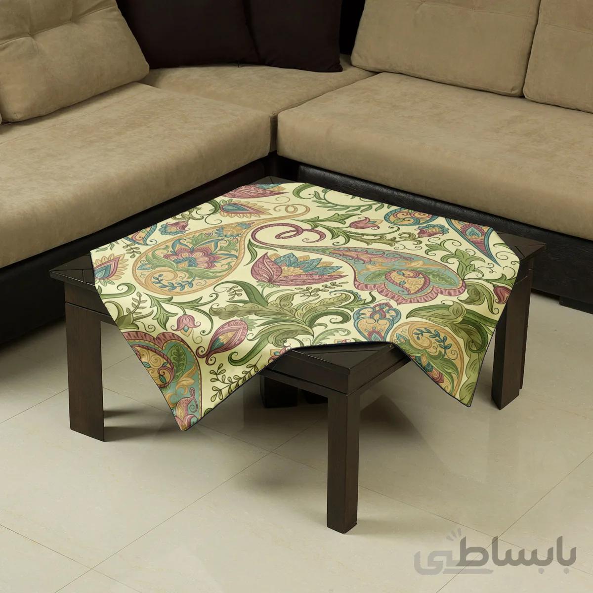 رومیزی بته جقه سبز