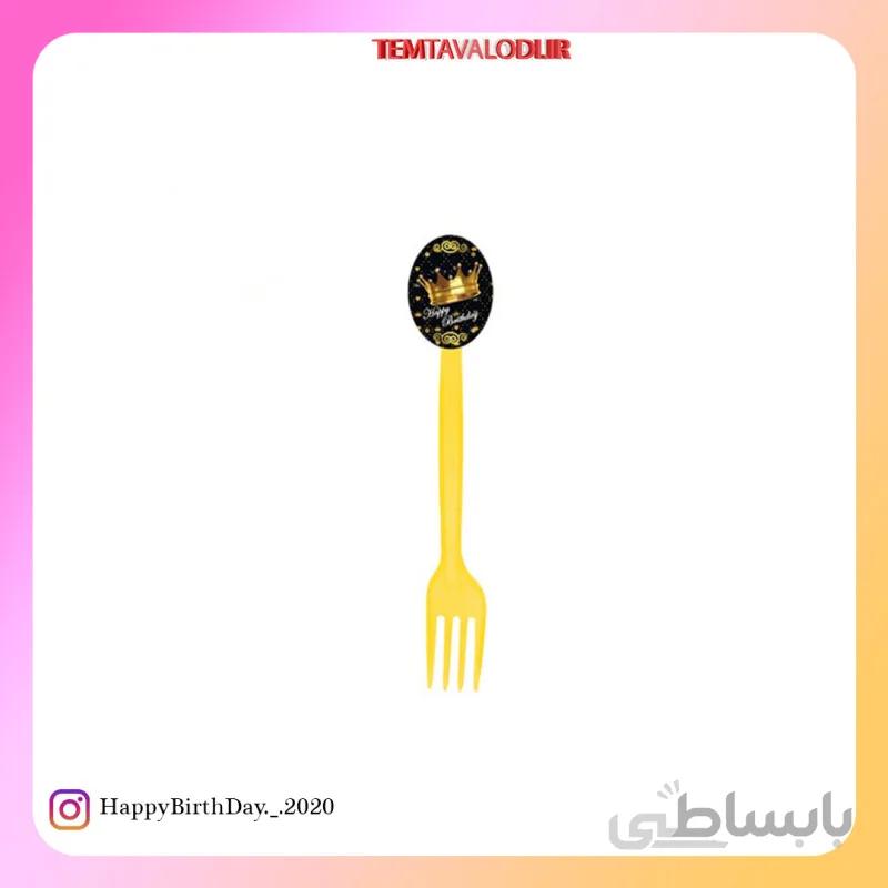 تم تاج مشکی طلایی چنگال