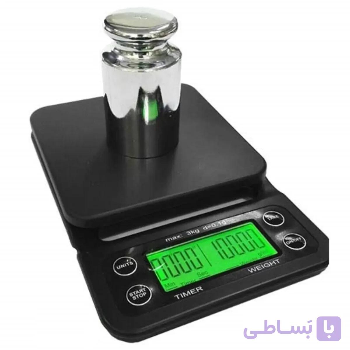 ترازو دیجیتالی با ظرفیت 3 کیلوگرم باریستا تایمردار