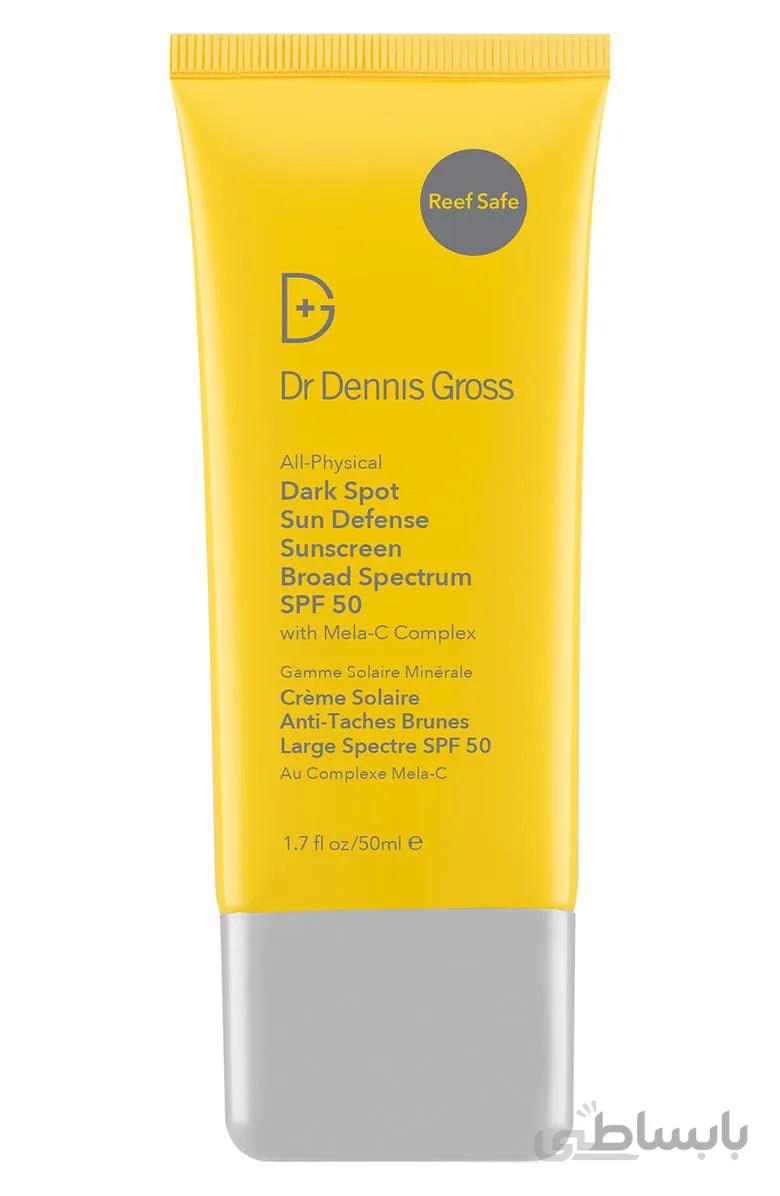 ضد آفتاب فیزیکی از برند دکتر دنیس گراس دارای spf 50 حجم ۵۰ میل