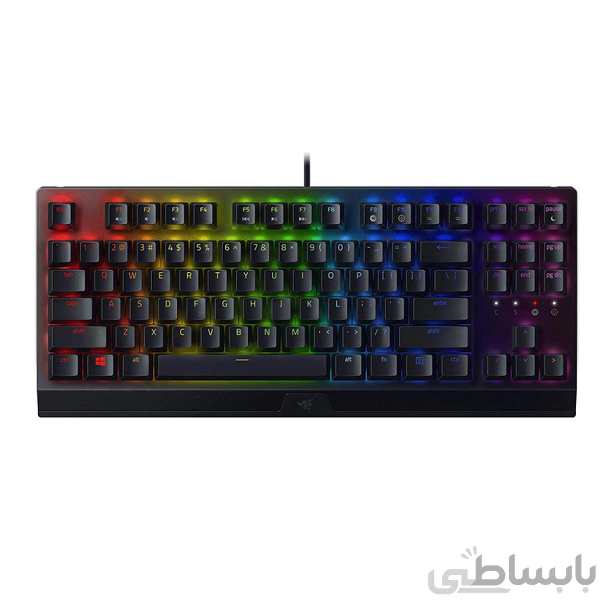 کیبورد گیمینگ ریزر BlackWidow V3 TKL Green Switch ا Razer BlackWidow V3 Tenkeyless Green Switch-Black Gaming KeyBoard