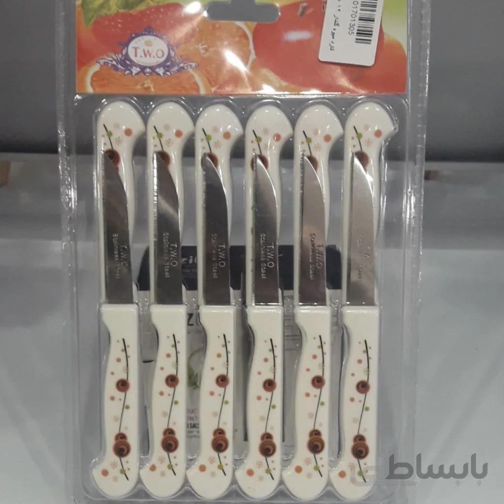 کارد میوه گلدار 12 عددی