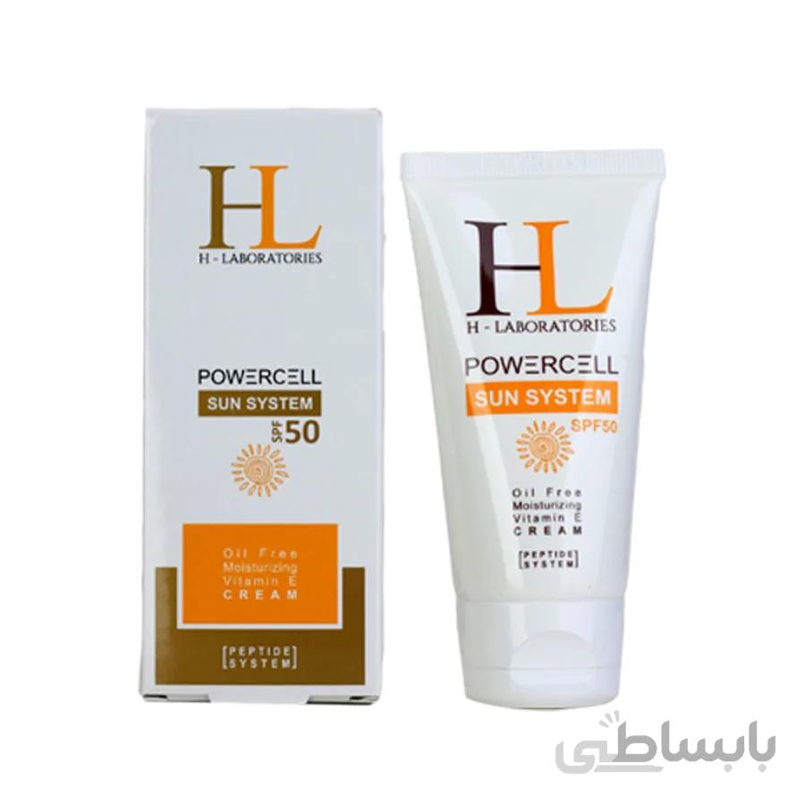 کرم ضد آفتاب بی رنگ اچ ال spf50