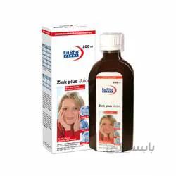 شربت زینک پلاس یوروویتال 200 میلی لیتر ا EuRho Vital Zink Plus Juice 200 ml کد 294536