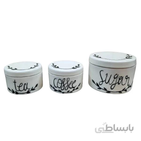 بانکه سرامیکی دست ساز طرح برگ کد 840 مجموعه 3 عددی
