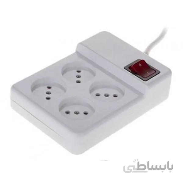 رابط برق 4 خانه کلید دار صبا 1.5 متر