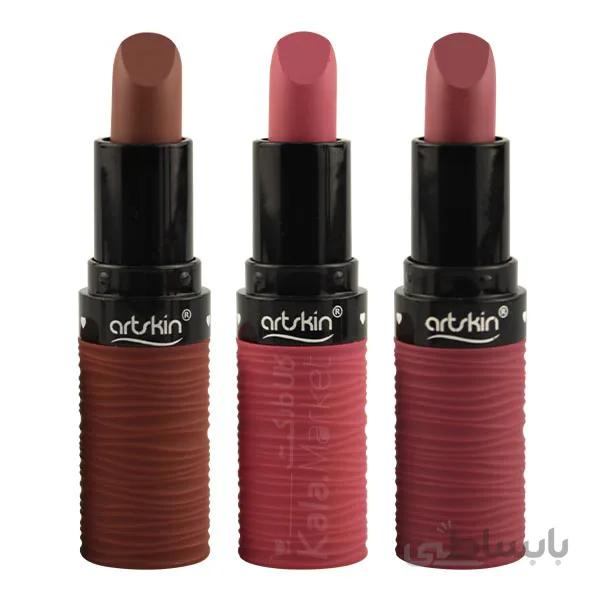ست رژ جامد ۳ تایی آرت اسکین کد ۱ (Artskin Cashmere Lipstick Code 01)