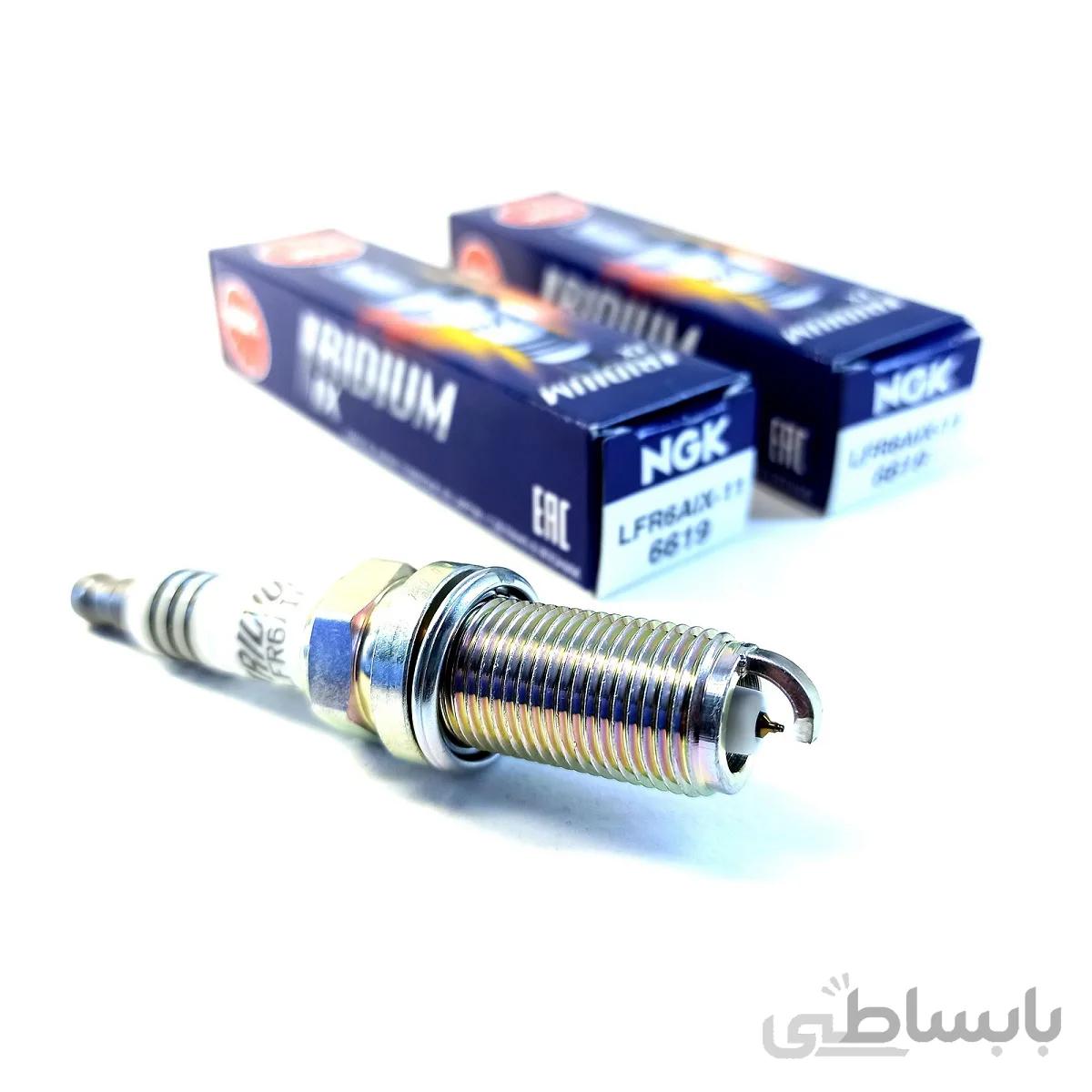 شمع سوزنی ایریدیوم پایه بلند NGK ژاپن 6619 LFR6AIX-11 ا LFR6AIX-11