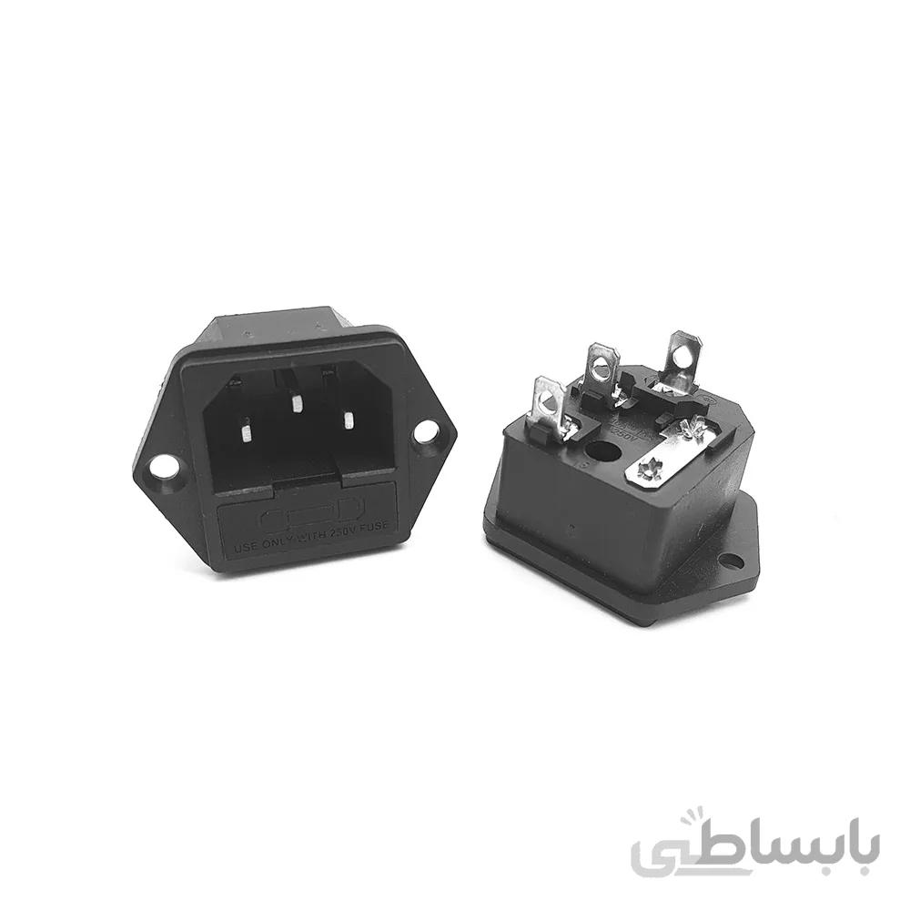AC SOCKET MALE فیوزدار جاپیچدار