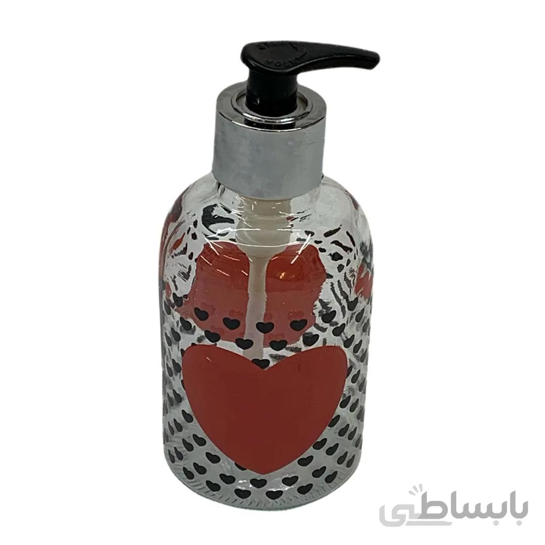 پمپ مایع دستشویی شیشه ای طرح قلب کد ۳۶۱