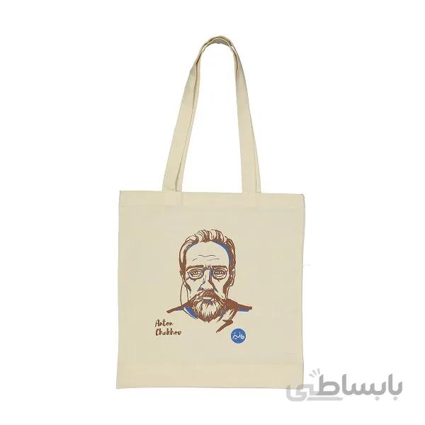 ساک خرید پارچه ای مانیز طرح مشاهیر مدل چخوف