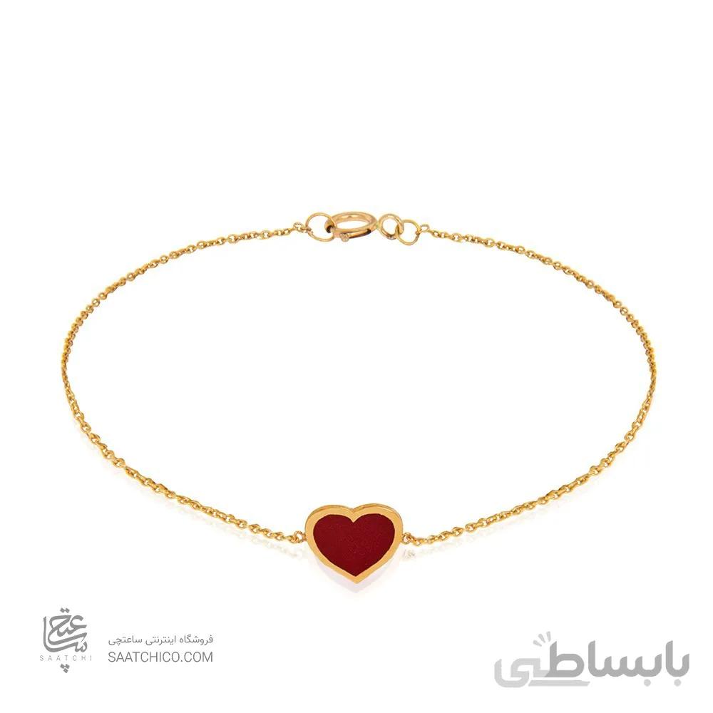دستبند طلا طرح قلب میناکاری کد CB395