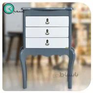 میز تلفن چوبی مدل 111 سفید طوسی