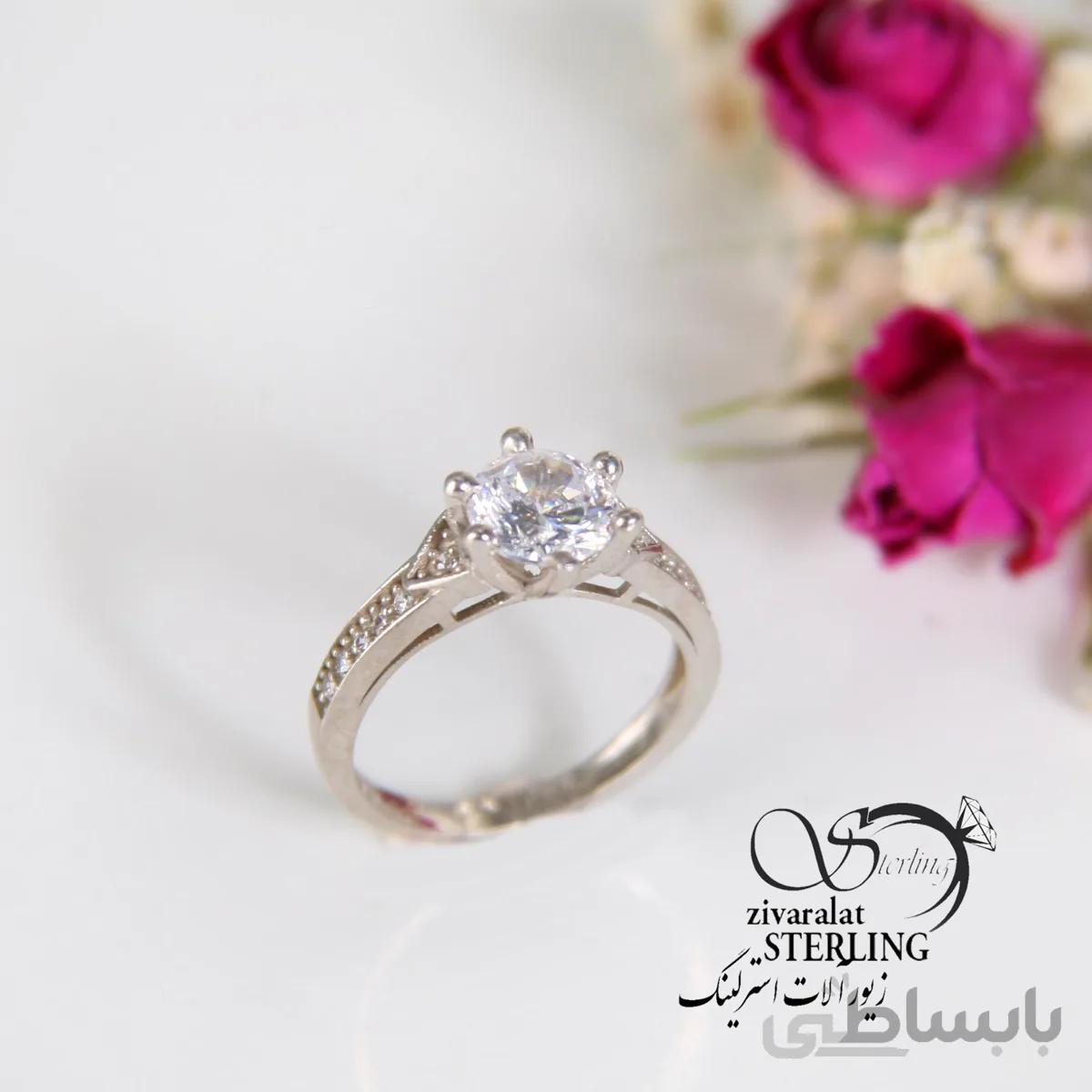انگشتر حلقه نقره تک نگین