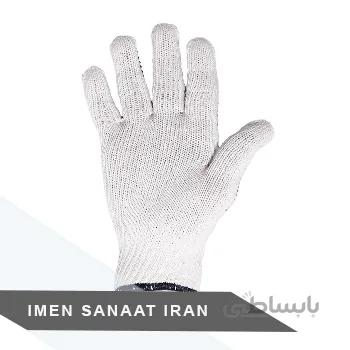 دستکش نخی خالدار با روکش PVC یک رو