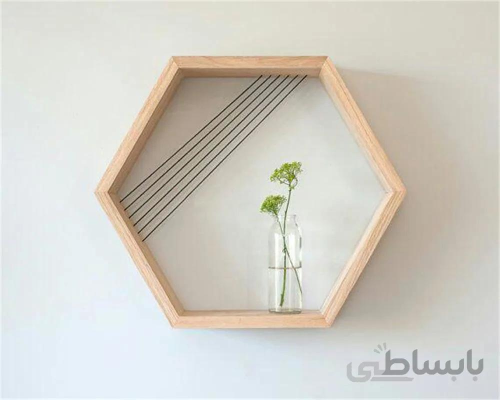 باکس و شلف 6 گوش چوبی ا Box and shelf ۶ wooden edege