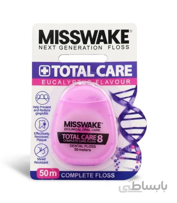 نخ دندان میسویک MISSWAKE مدل Total Care حاوی موم عسل - طول 50 متر