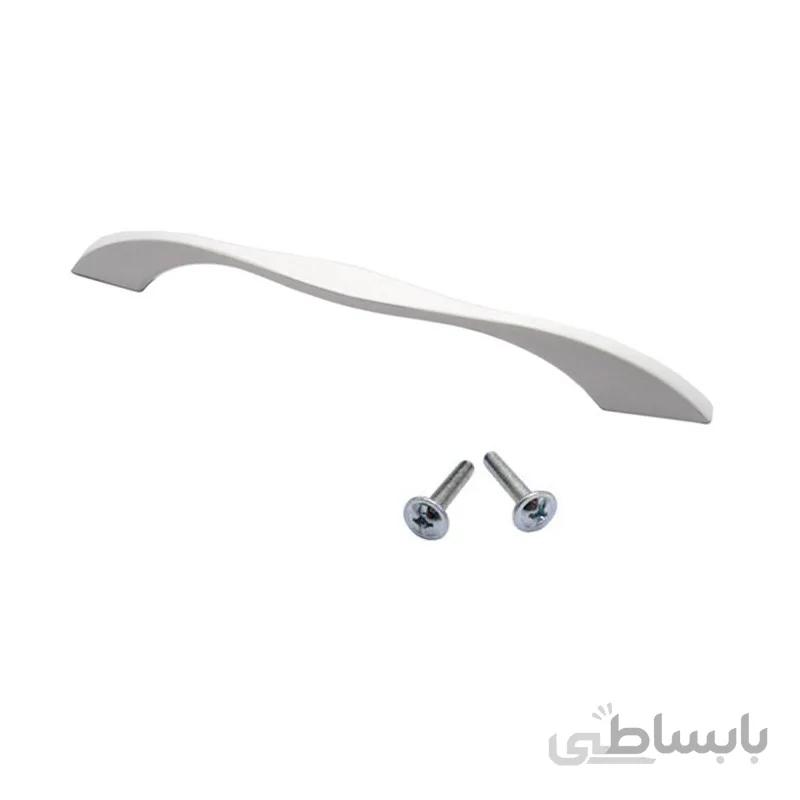 دستگیره کابینت دو پیچ سفید فلزی مدل G280 طول 22 سانتیمتر