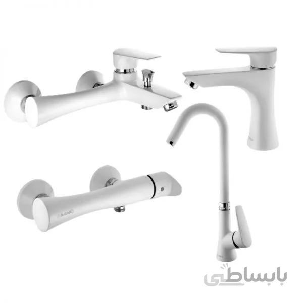 ست شیرآلات البرز روز مدل کارن سفید