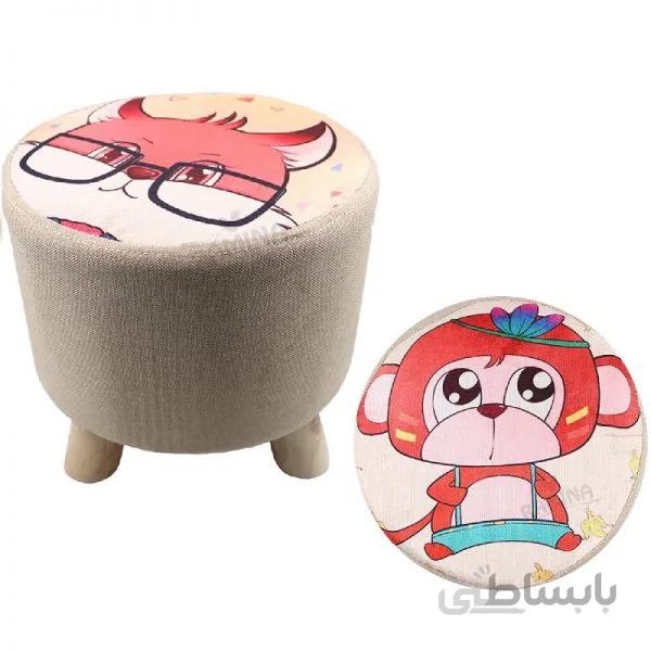 پاف پارچه ای کودک مدل گرد طرح دار