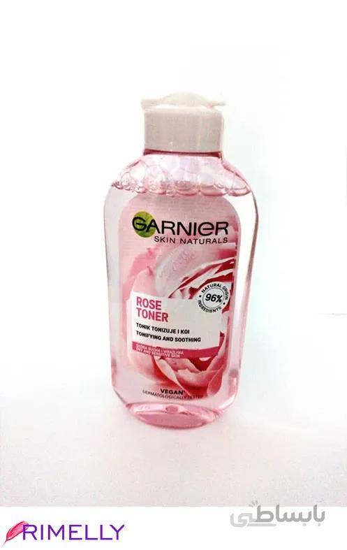 تونر پاک کننده صورت گارنیه مدل ROSE حجم 200 میلی لیتر
