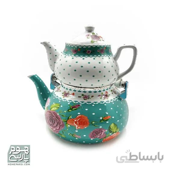 ست کتری و قوری گلدار شش رنگ کد 9011-4
