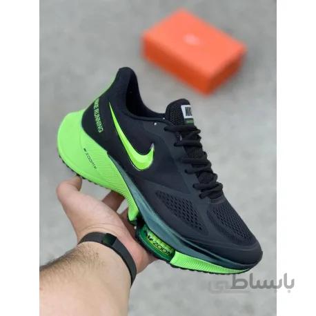 کتانی اورجینال نایک زوم ایکس وین فلو مشکی سبز Nike Zoom Winflo 37x
