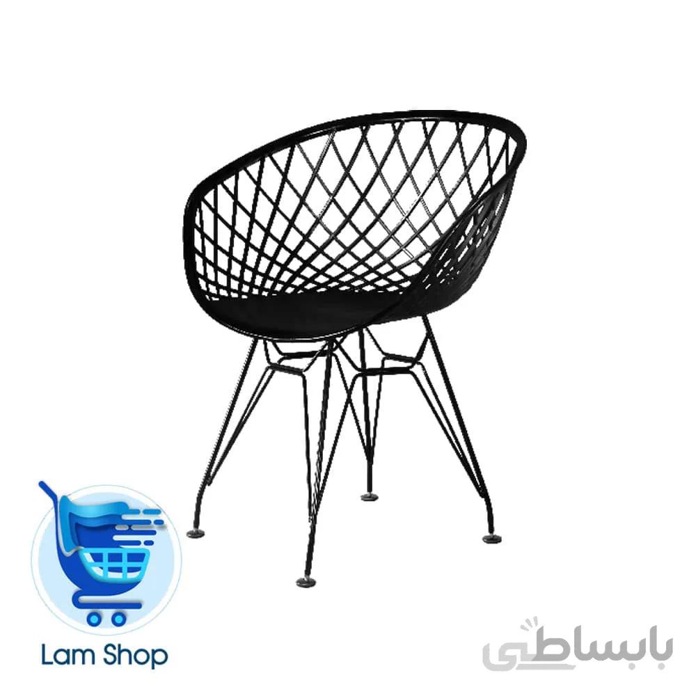 صندلی بامبو پایه ایفلی فلز BA530 بنیزان (آبکاری)