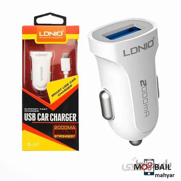 شارژر فندکی LDNIO DL-C17 2A+کابل USB-C