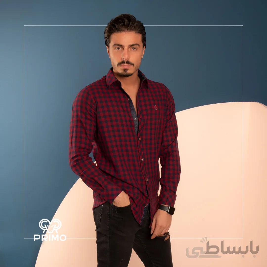 پیراهن پنبه مردانه مدل آستین بلند چهارخانه 236601