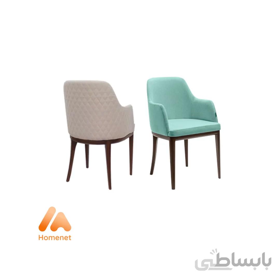 صندلی دسته دار ونیز با پایه چوبی برند نظری