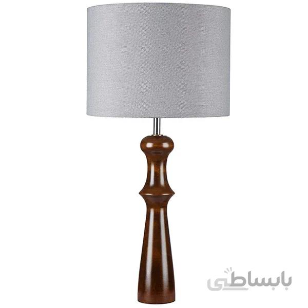 آباژور رومیزی چوبی چشمه نور مدل MT7063/F-T شید طوسی