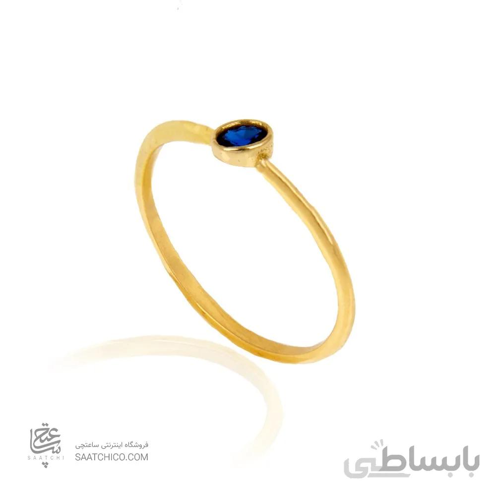 انگشتر طلا زنانه طرح تک نگین کد CR427