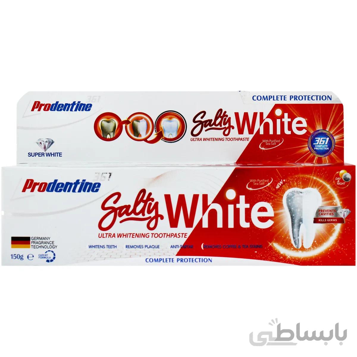 خمیر دندان کامل سفید کننده Salty White پرودنتین 150 گرمی ا -