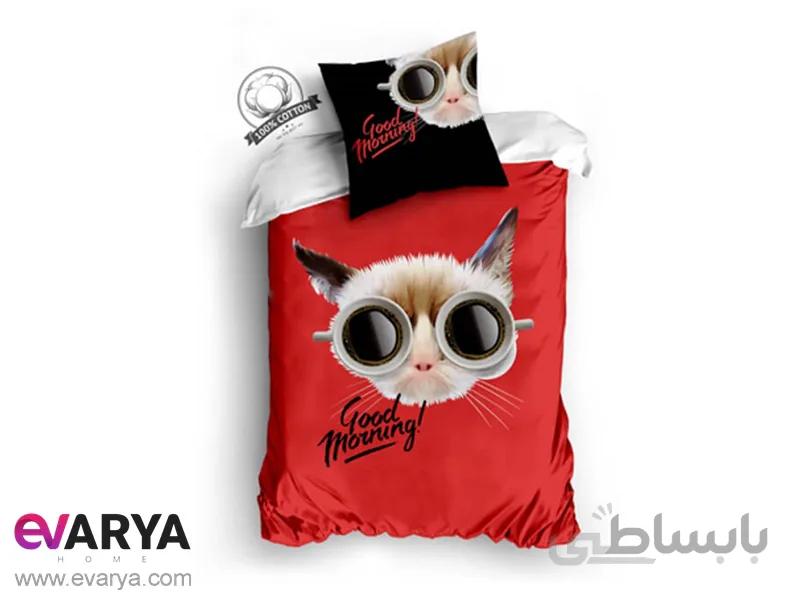 روتختی سه بعدی طرح cafee تک نفره برند club cotton
