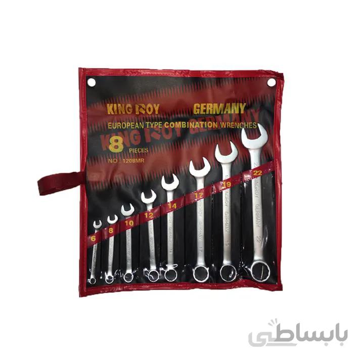 مجموعه 8 عددی آچار یکسر تخت یکسر رینگی کینگ روی مدل 1208MR