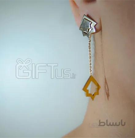 گوشواره نقره شمسه مدل D104