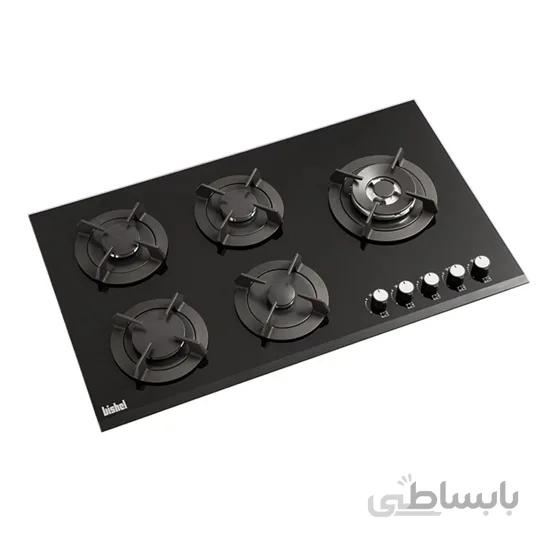 اجاق گاز صفحه ای 5 شعله بیشل مدل BL-BG-521 ا Bishel BL-BG-521Glass Built in Stove