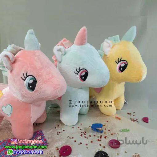 عروسک اسب تک شاخ 38 سانت باطرح قلب