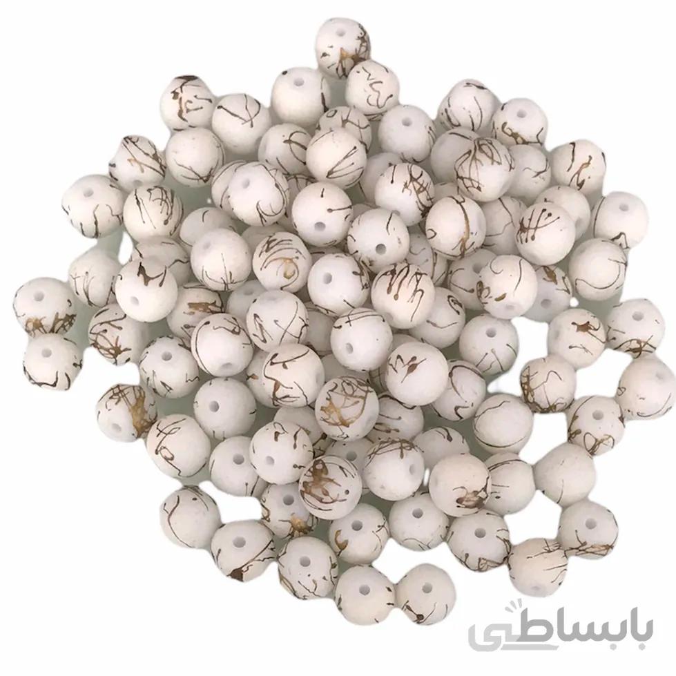 مهره دستبند طرح رگه طلایی