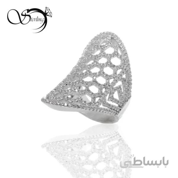 انگشتر نقره زنانه لانه زنبوری کد:۱۱۶۳
