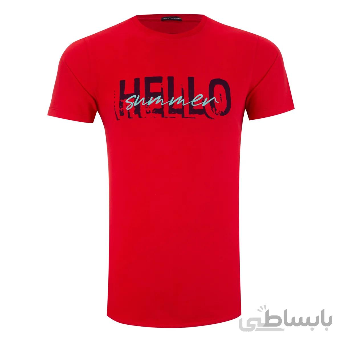تیشرت آستین کوتاه یقه گرد پریمو مدل Hello summer 1461/17